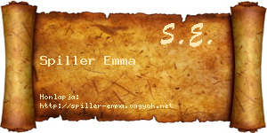 Spiller Emma névjegykártya